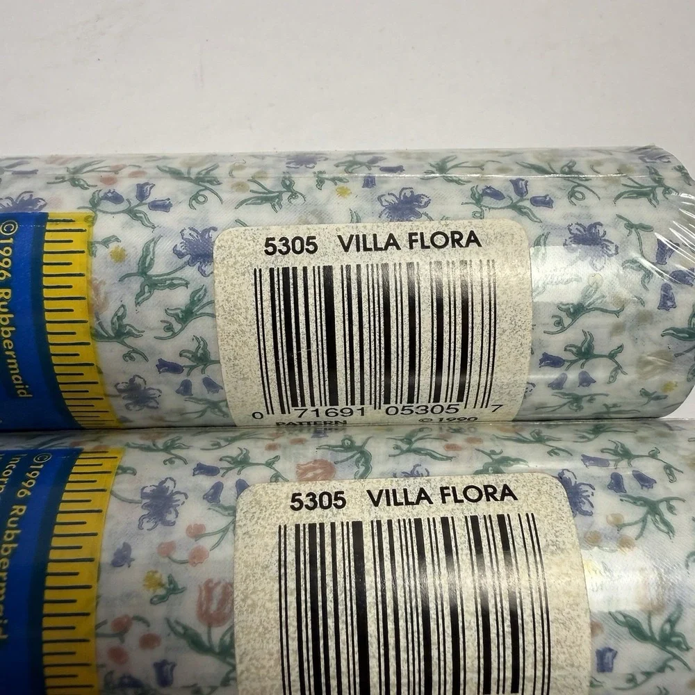 Vintage 90's Rubbermaid Shelf Liner Villa Flora 20 SQ FT JUMBO Roll NEW‎ 2 Rolls